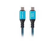 Lanberg CA-CMCM-44CU-0005-BK USB cable USB4 Gen 2x2 0.5 m USB C Black  Blue