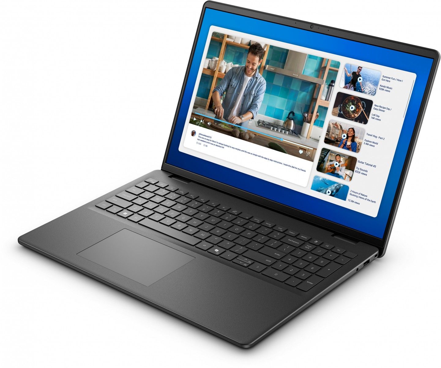DELL DC16250 Intel Core 5 120U Laptop 40,6 cm (16 ) Full HD+ 8 Giga Bites DDR5-SDRAM 512 Giga Bites SSD Wi-Fi 6 (802.11ax) Windows 11 Home Negru