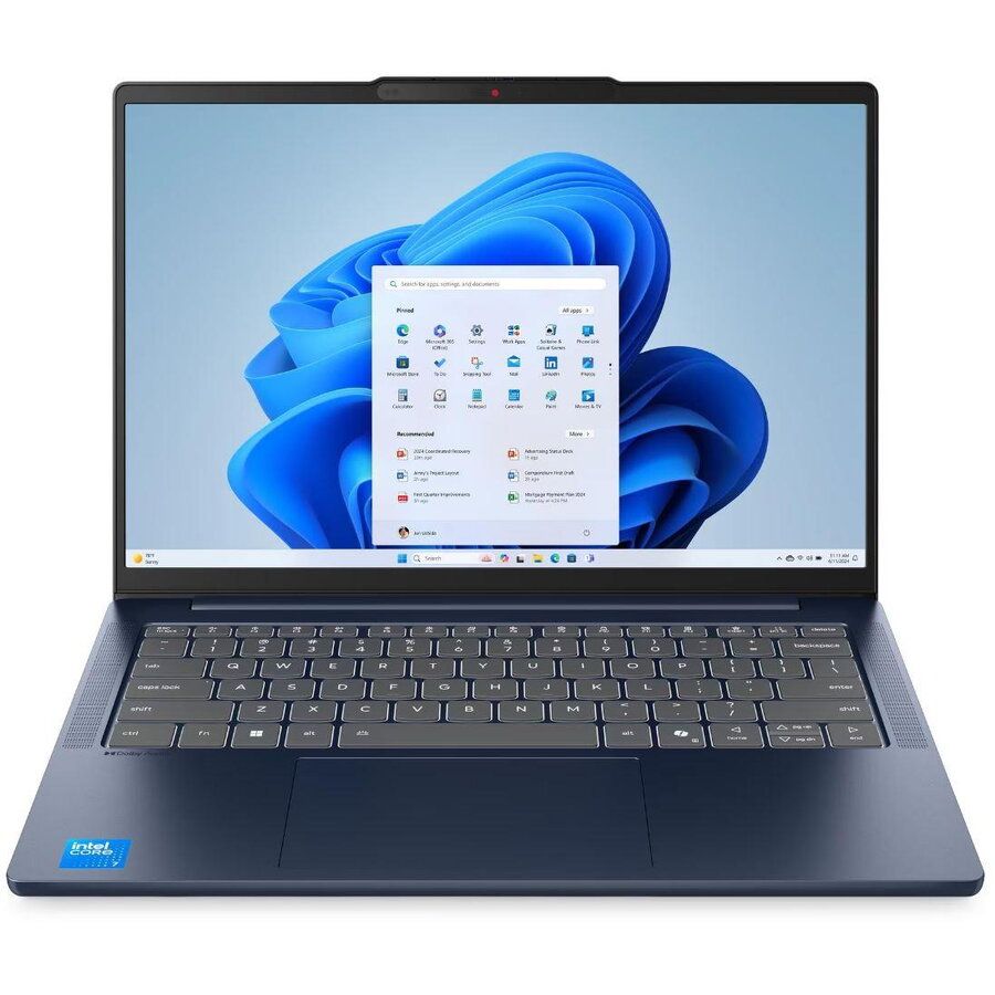 Laptop Lenovo IdeaPad Slim 5 14IRH10R, 14 inch 1920 x 1200, Intel Core 7 240H (10 C / 16 T, 2.5 GHz - 5.2 GHz, 24 MB cache, 28 W), 32 GB DDR5, 1 TB SSD, Intel Graphics, Free DOS, Tastatura International, Cosmic Blue