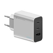 INCARCATOR retea Cuktech 2C1A Quick Charge 65W, 2 x USB Type-C Output, 1 x USB, argintiu  CUK0A15CEUSL  (timbru verde 0.18 lei)