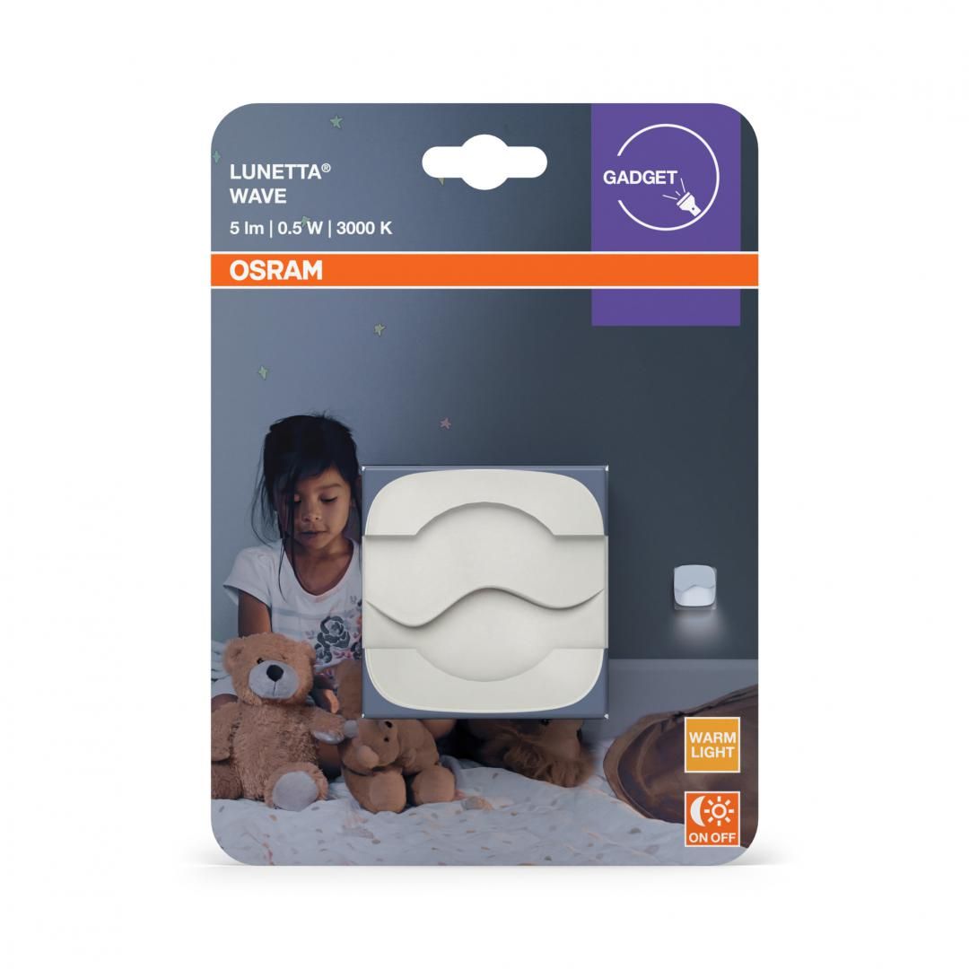 Lampa de veghe OSRAM LUNETTA Wave cu senzor de lumina, 0.5W, 5 lm, lumina calda(3000K)