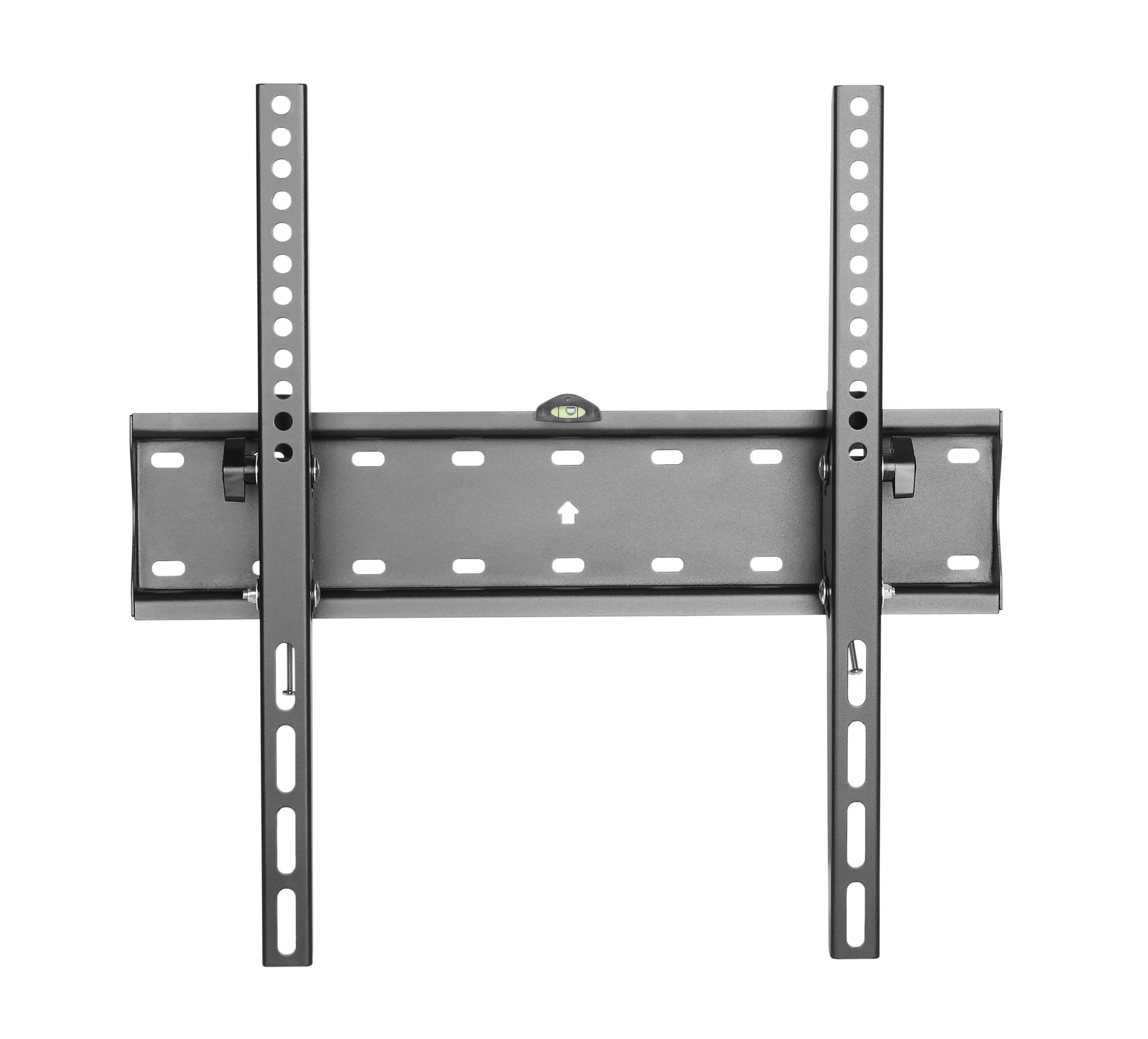 Wall TV stand, adjustable, 32&amprdquo-55&amprdquo(81cm-140cm), max. 40 kg

Description:
The wall mount is suitable for TVs with diagonals from 32&amprdquo to 55&amprdquo. Built of laminated steel, the support is extremely resistant, being able to support a maximum weight of 40 kg. The installation is simple, without difficulties.

Technical specifications:
Product: Tilt TV stand
Material: Steel
Surface: Powder coated
Color: Black with fine texture
Dimensions: 433x425x53mm (17&ampquotx16.7&ampquotx2.1&ampquot)
Mounting hole: VESA and Universal
Screen Size: 32&ampquot-55&ampquot
VESA Compatibility: 200x200,300x200,300x300,400x200,400x300,400x400
Supported weight (per screen): 40 kg
Durability test: Approved 4 times
Adjusting the height of the TV: NO
Profile: 53mm
Tilt: 10 degrees up, 10 degrees down
Rotation: NO
Cable management: NO
Bubble Level: YES
Installation: On a solid wall
User manual included: Yes
Packaging: box 1 pc.

&ampnbsp