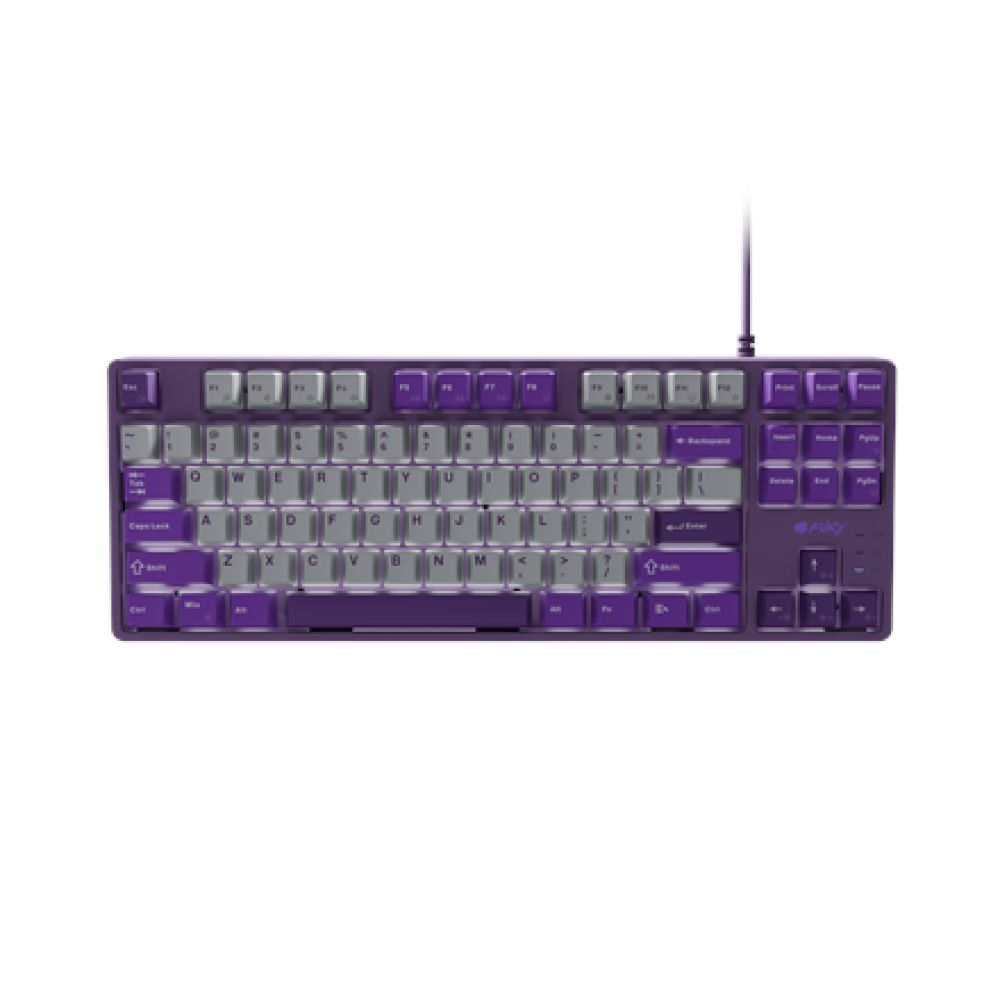 Tastatura gaming mecanica cu fir Fury Kanabo K2 TKL (80%), iluminare, lungime cablu 160cm, gri-violet