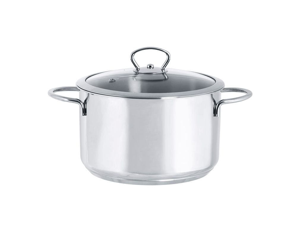 Oala 3.8l cu capac din sticla Kulinaria Metalac inox/20cm/3.8l