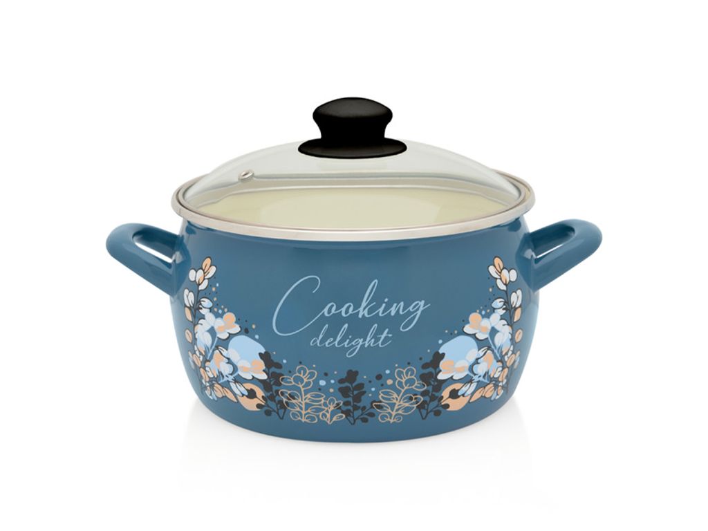 Oala 4.2l cu capac sticla Cooking Delight Metalac email/20cm/4.2l