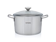 Oala 6l cu capac din sticla Santino Metalac inox/24cm/6l