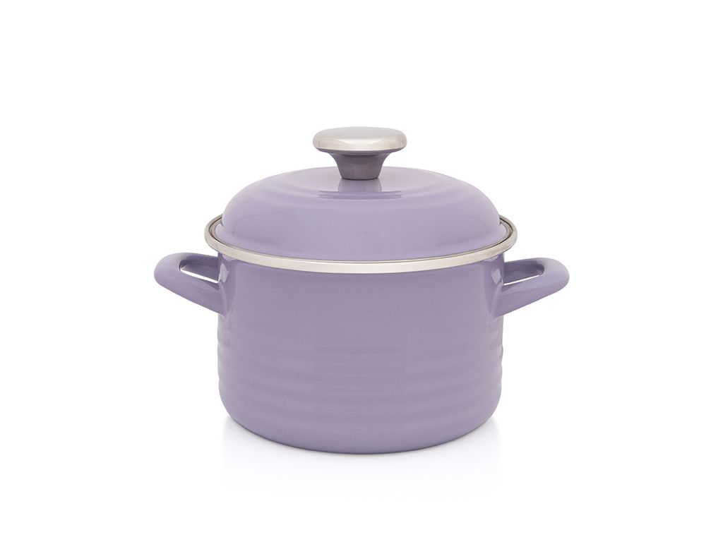 Oala 2l cu capac Standard Wave Lila Pastel Metalacemail/16cm/2l/lila pastel