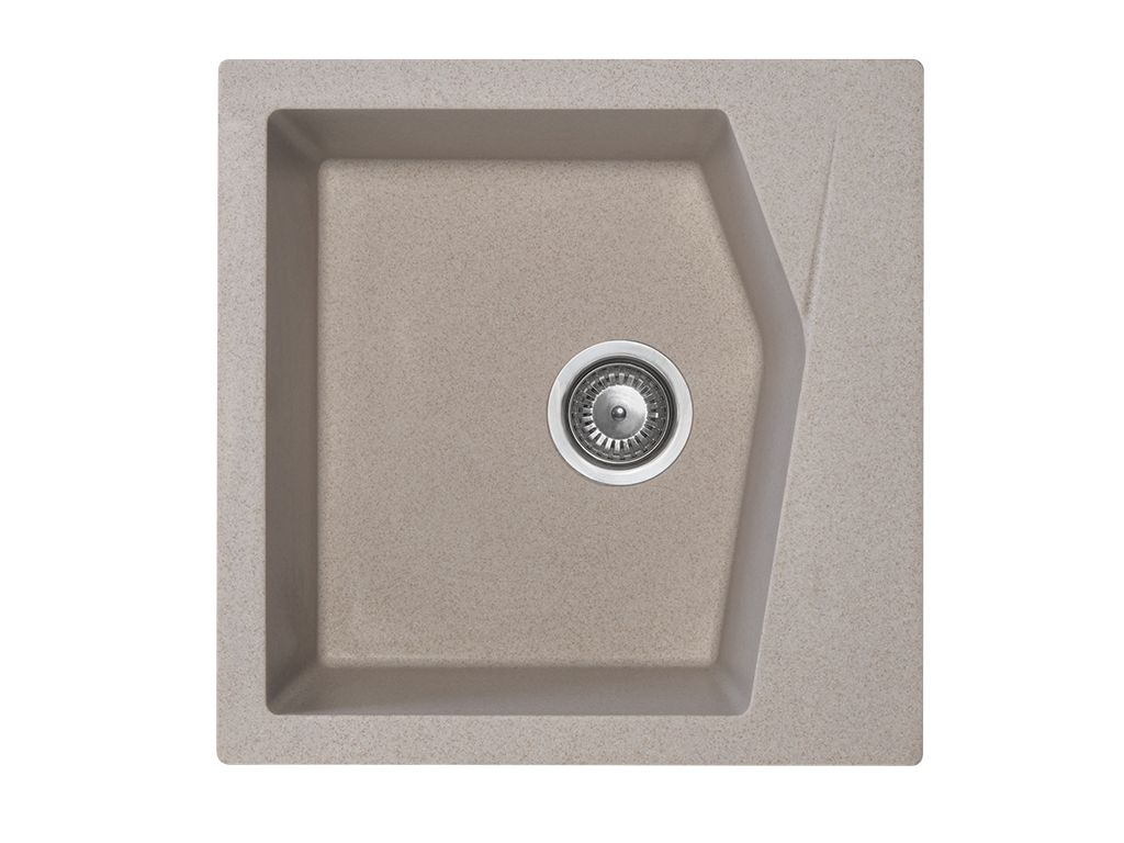 Chiuveta X Granit Linea 50 bej500 x 500 mm, sifon 90 mm, granit