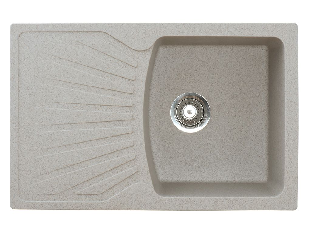 Chiuveta X Granit Quadro Plus bej760 x 500 mm, sifon 90 mm, granit