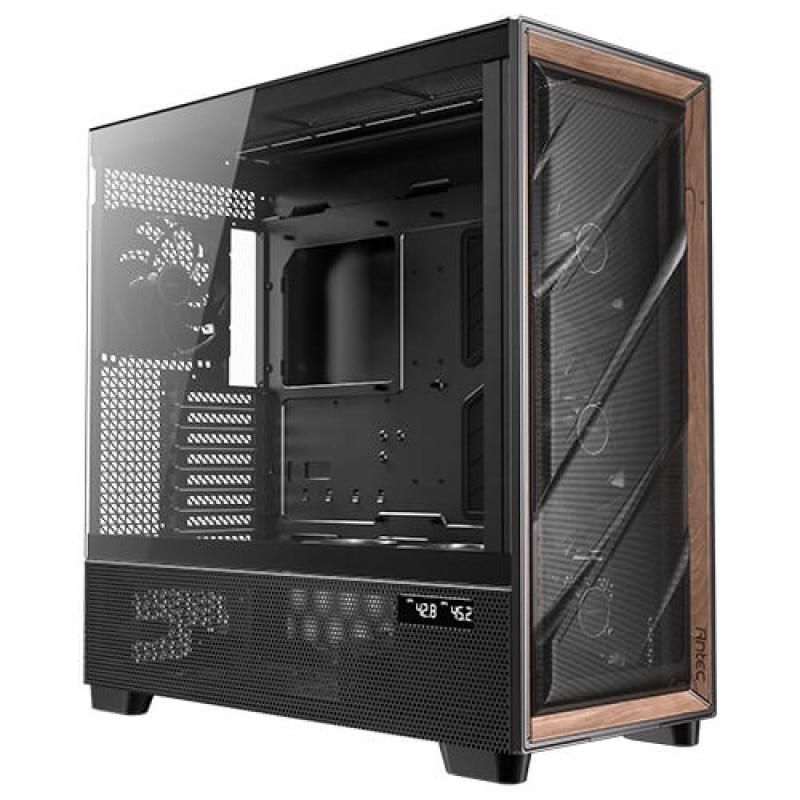 Carcasa ANTEC Flux PRO Full Tower RGB NEGRU, Tempered Glass, Sloturi Expansiune 8, Drive Bays: 4x3.5  HDD 2x2.5 , Ventilatoare Suportate: 12, Ventilatoare incluse: 2x 120mm 4x140mm, Format Placa De Baza Suportat: Micro-ATX, ITX, ATX, E-ATX, Lungime Maxima Placa Video: 455mm, Inaltime Maxima Cooler