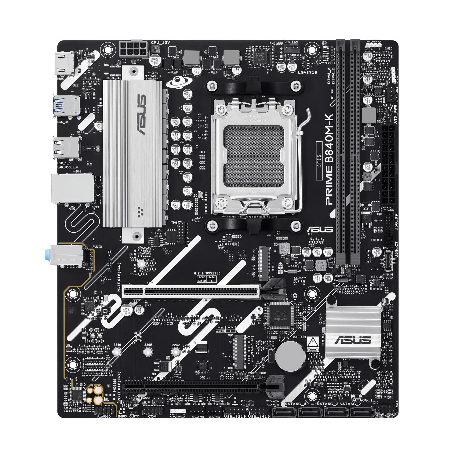 PRIME B840M-K, AM5, DDR5, mATX, Negru, 90MB1PK0-M0EAY0