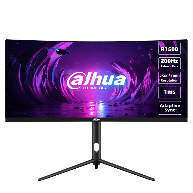 Monitor Dahua 30  DHI-LM30-E330CA, Diagonal (inch): 30, Diagonal (cm): 76, Aspect ratio: 21:9, Panel: VA, Resolution: 2560x1080, Refresh Rate: 200Hz, Response time MPRT: 1ms, Brightness (max): 250 cd/m², Contrast (static) : 3000:1, Viewing angle: 178/178, Color Gamut Type: Adobe RGB , Color Gamut