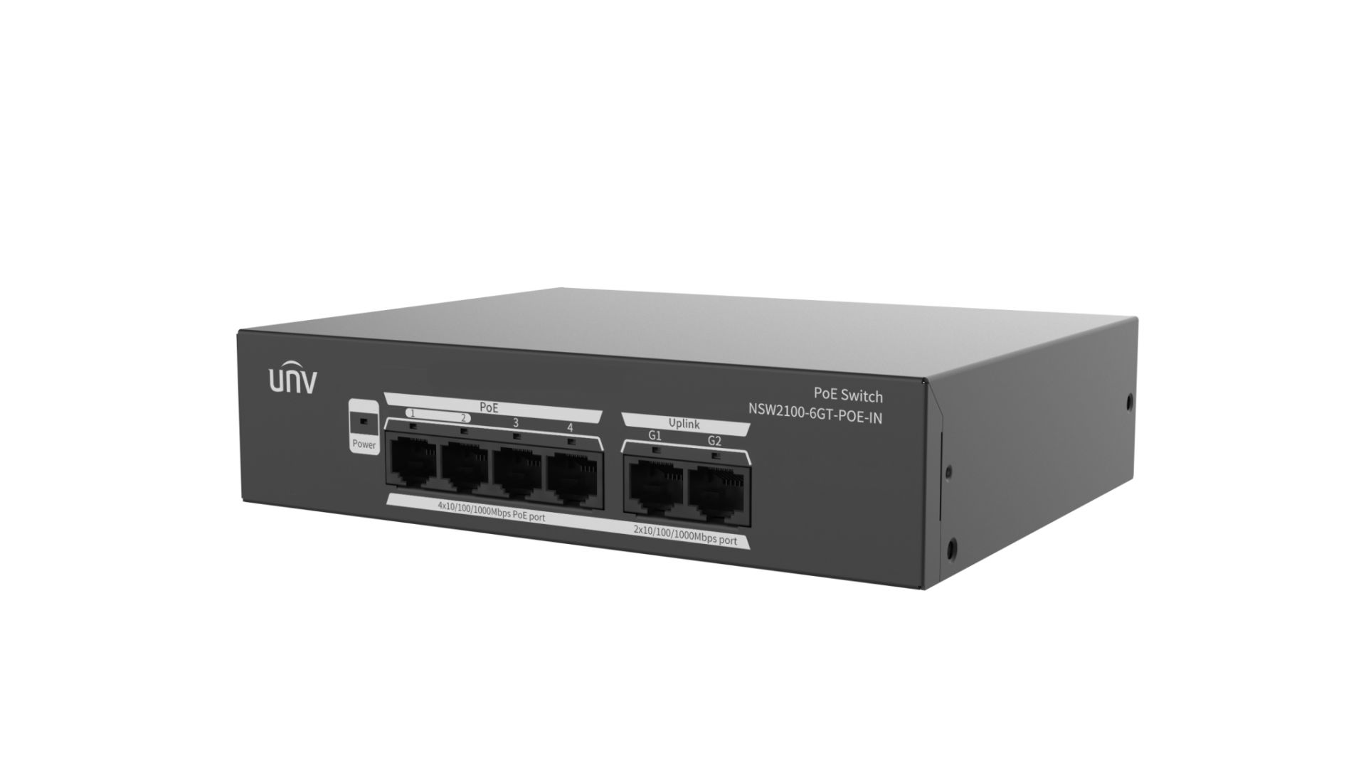 Uniview NSW2100-6GT-POE-IN Comutator de rețea PoE Gigabit cu 4 porturi 12 Gbps capacitate de comutare