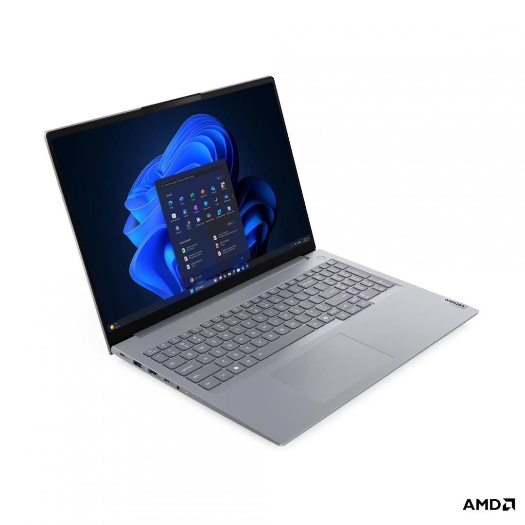 Laptop ThinkBook 14 G9 AHP 14  WUXGA (1920x1200) IPS 400nits Anti- glare, 45% NTSC, 60Hz AMD Ryzen™ 7 250 (8C / 16T, 3.3 / 5.1GHz, 8MB L2 / 16MB L3) Video Integrated AMD Radeon™ 780M Graphics RAM 2x 16GB SO- DIMM DDR5-5600 512GB SSD M.2 2242 PCIe® 4.0x4 NVMe®, Optical: no ODD SD Card Reader