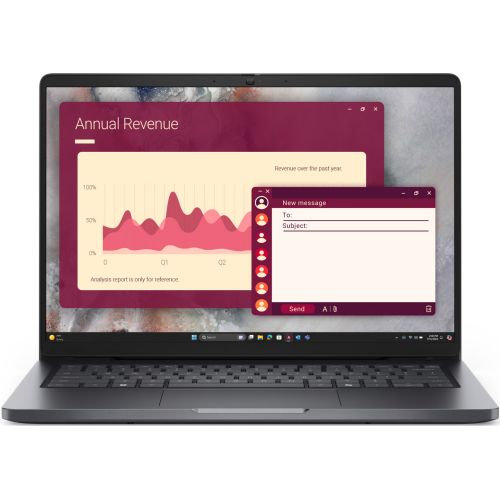 Laptop Dell Pro 14 PC14250, 14 inch 1920 x 1200, Intel 120U (10 C / 12 T, 1.4 GHz - 5.0 GHz, 12 MB cache, 55 W), 16 GB DDR5, 512 GB SSD, Intel Graphics, Ubuntu
