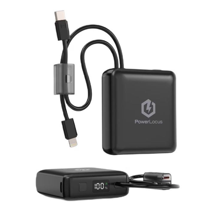 Baterie externa PowerLocus 10000mAh, capacitate: 10.000 mAh/3,85 V/38,5 Wh, tip baterie: Li-Polymer, negru