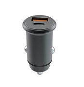 Incarcator auto Lemontti Super Fast Charge 65W 2 porturi PD Type-C 65W + USB-A QC 3.0, Negru