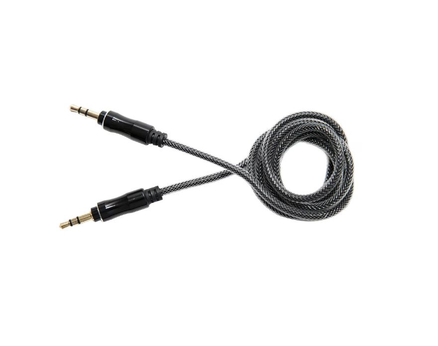 Cablu Audio Lemontti , conectivitate Jack 3.5mm, lungime 1m, (impletitura textila, protectie metalica), Negru
