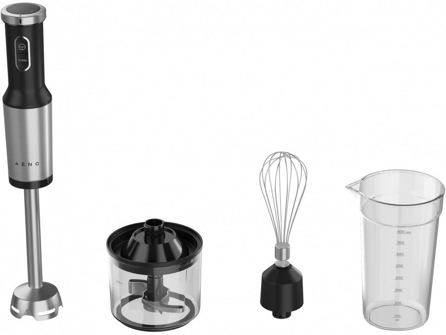 Hand Blender, 1200W in CB, Black, Tiger Teeth Cutter, Whisk, Food Processor, Cup