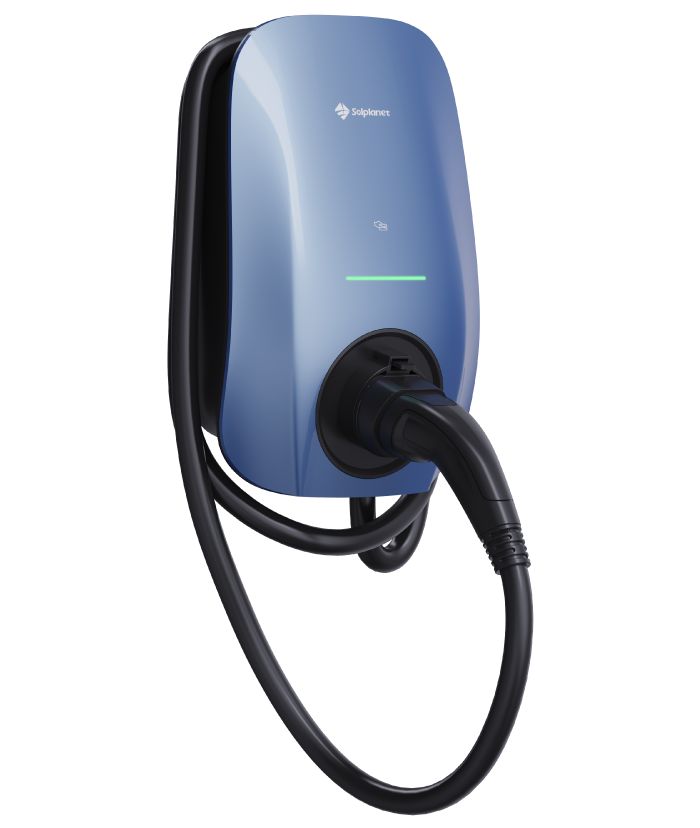Solplanet EV Charger 22kW, RFID/NFC, WIFI+Bluethooth+RS485, Morandi Blue, 5M Cable+ETH