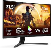 Monitor AOC 31.5  C32G42ZE, Curvature: 1500R, Diagonal (inch): 31.5, Diagonal (cm): 80, Aspect ratio: 16:9, Panel: VA, Resolution: 1920x1080, Refresh Rate: 260Hz, Response time GtG: 4ms, Response time MPRT: 0.3ms, Brightness (max): 300 cd/m², Contrast (static) : 3500:1, Viewing angle: 178/178, Color