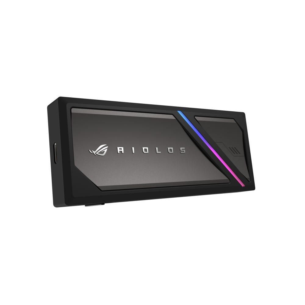 Rack SSD extern Asus ROG Strix Aiolos, ARGB, USB3.2, dual M.2 NVMe PCIe & SATA suport, Negru 90DD02U0-MA9000