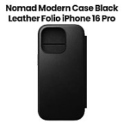 NOMAD Modern Leather Folio - skórzane etui do iPhone 17 Pro kompatybilne z MagSafe  skóra Horween (black) [go]