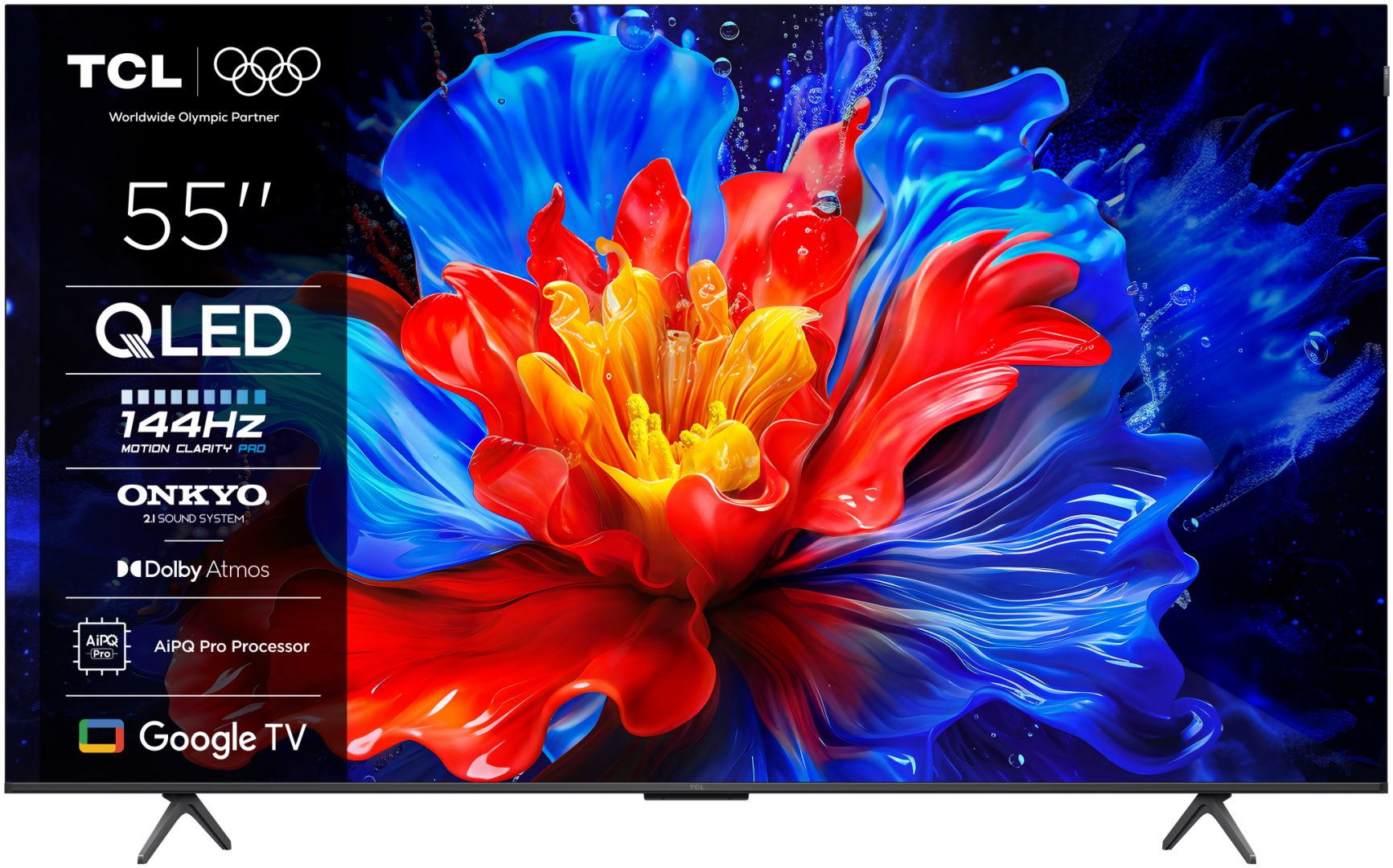 Televizor TCL QLED 55P81K, 139 cm, Smart Google TV, 4K