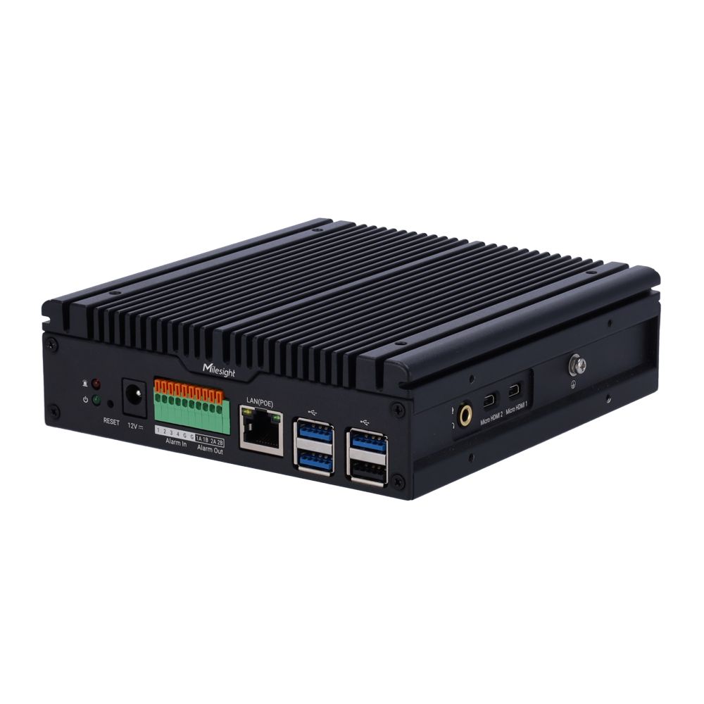  Mini server Milesight SE0208-K/NX Memorie:4GB LPDDR5 System operare: Linux Ubuntu 24.04 LTS Compresie: G.711/AAC/G.726 Performanta: Max. 8CH, 12MP ~ CIF, Max. 80Mbps Recording, Max. 160Mbps Outgoing, H.265, H.264, MJPEG, Event: Audio Alarm,Network Disconnected, IP Address Conflict SSD Full, SSD