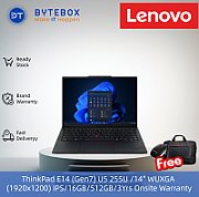 Laptop Lenovo ThinkPad E14 Gen 7 21U2007SPB, 14 inch 1920 x 1200, Intel 226V (8 C / 8 T, 2.2 GHz - 4.5 GHz, 8 MB cache, 12 W), 16 GB LPDDR5X, 512 GB SSD, Intel Graphics, Windows 11 Pro