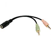 ADAPTOR audio LOGILINK 3.5mm stereo 4p. (m) la 2 x 3.5 stereo (t), Logilink 